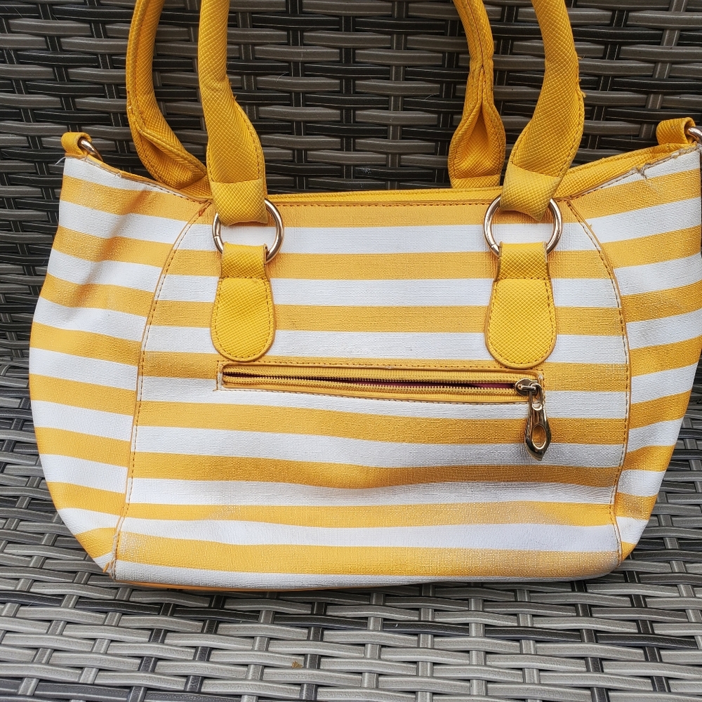 Sorrentino Yellow and White Striped Bag